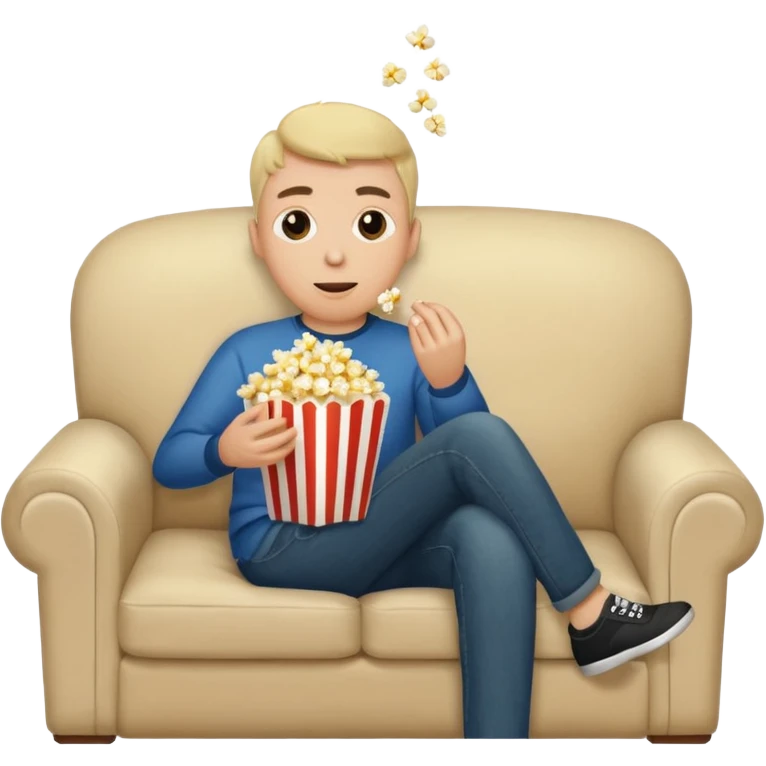 Couch potato with popcorn  emoji