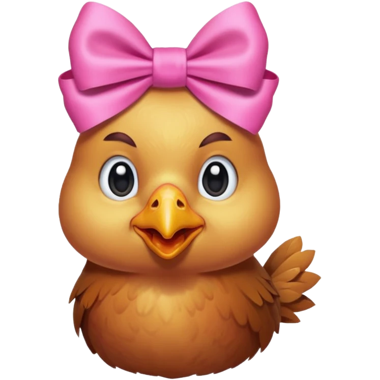 Pollito con un lazo rosado emoji