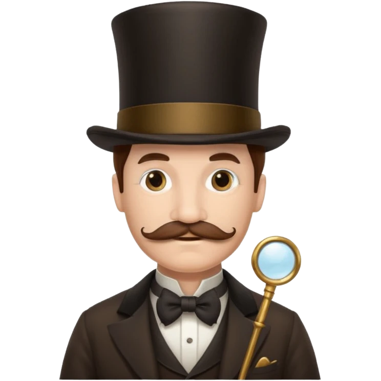 Fancy man with top hat and mustache and wearing monocle emoji