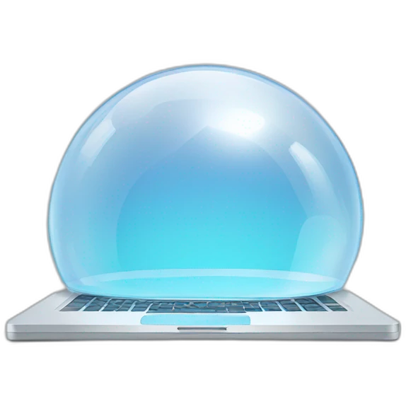 laptop in a crystal bubble emoji