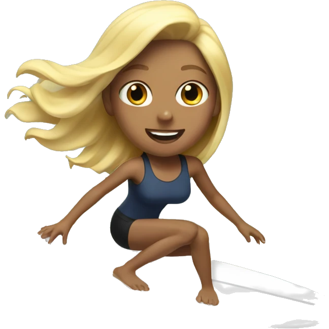 Girl surfing with blonde hair emoji