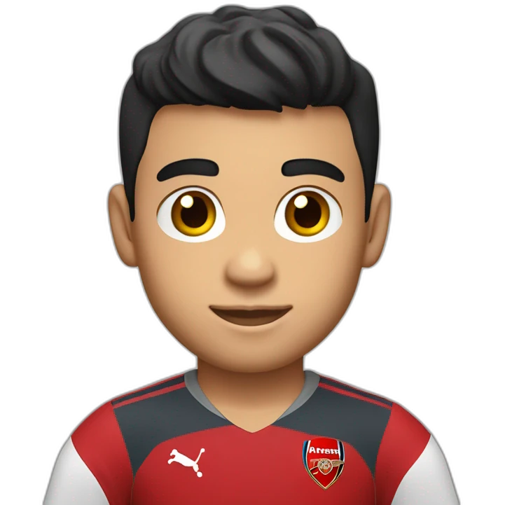arsenal football club gabriel martinelli red shirt emoji