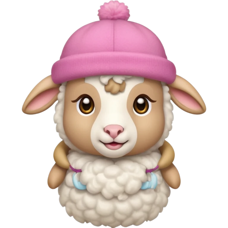 baby sheep with pink hat emoji