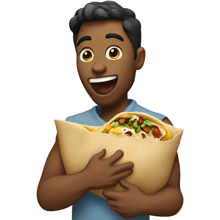 Guy eating a burrito emoji