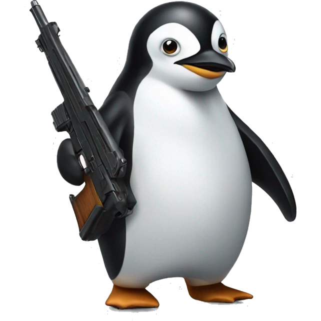 penguin with a gun  emoji
