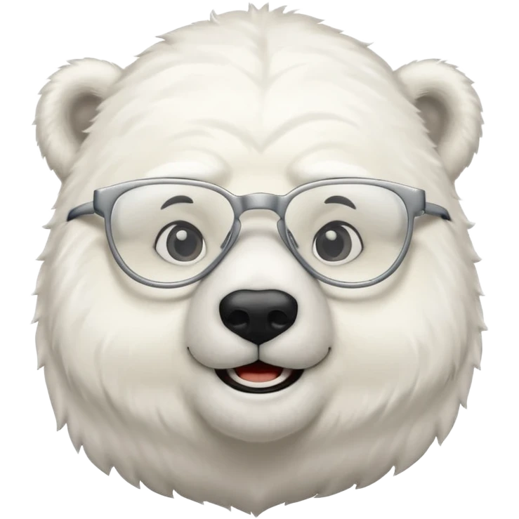 polar bear wear glasses emoji
