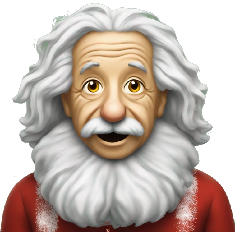 albert einstein as santa claus emoji