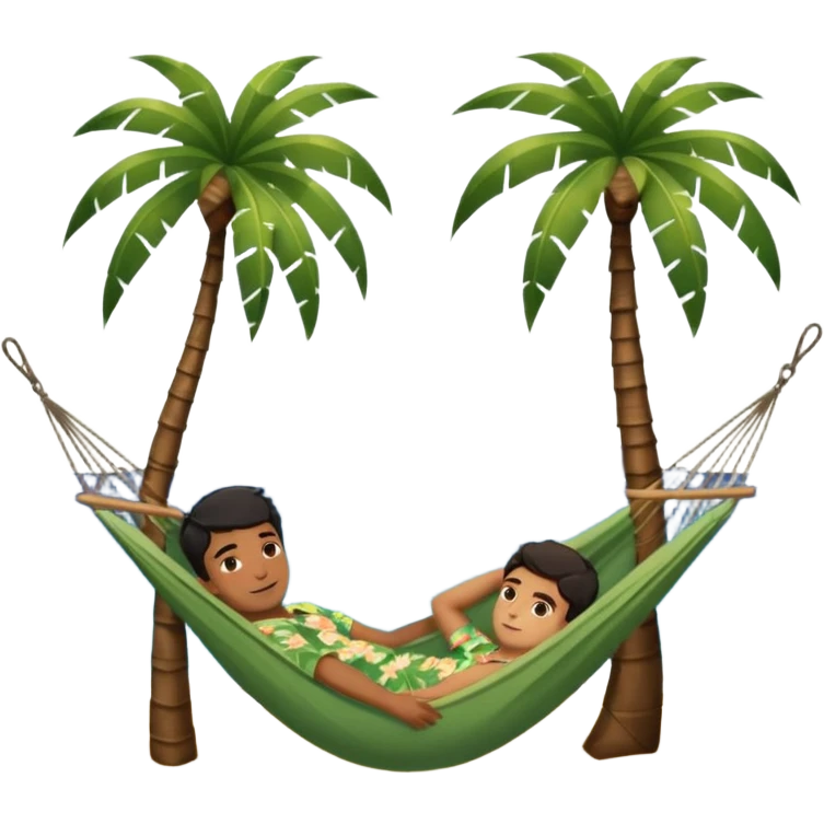 palm tree with hammock in Volcano Island emoji