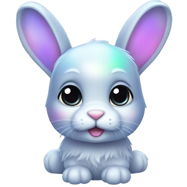 Iridescent floppy bunny emoji