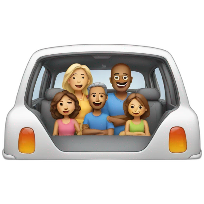 Family in car emoji