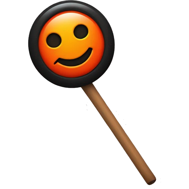 pin emoji but red is orange and the stick black emoji