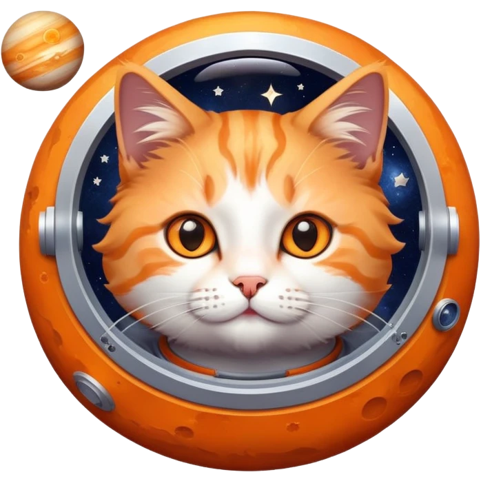 cat in space with stars and planets emoji