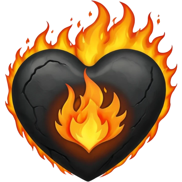Black heart on fire emoji