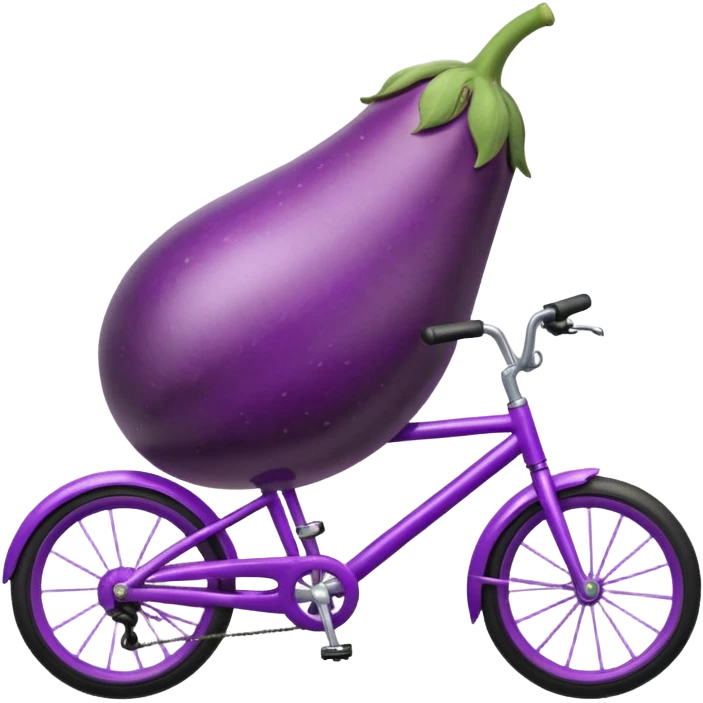 Eggplant riding a bike emoji
