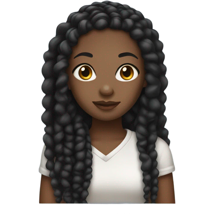 black girl with black braids and curls  emoji