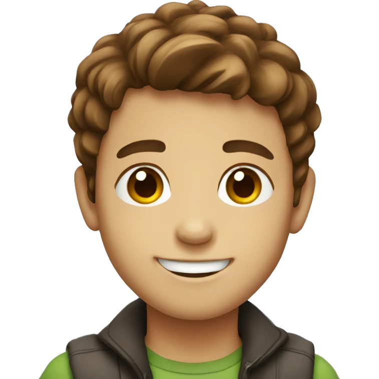 smiling boy with brown hair emoji