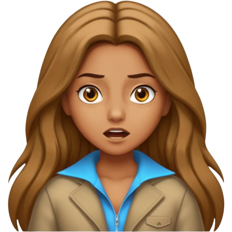 pretty long hair girl middle parted, amazed, good clothes, tanned, baddie, RELLY PREETY, BADDIE, DRESSED AS A BADDIE, REALLY LONG, MIDLE PARTEDLIGHT BROWN HAIR emoji