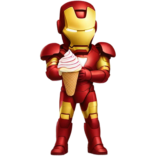 Iron man eating ice cream emoji