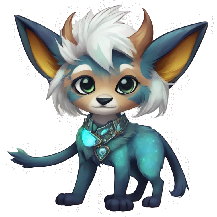 Cool cute Kawaii edgy fantasy shiny animal  fursona Fionbri vernid by griffsnuff & LiLaiRa & Falvie full body emoji