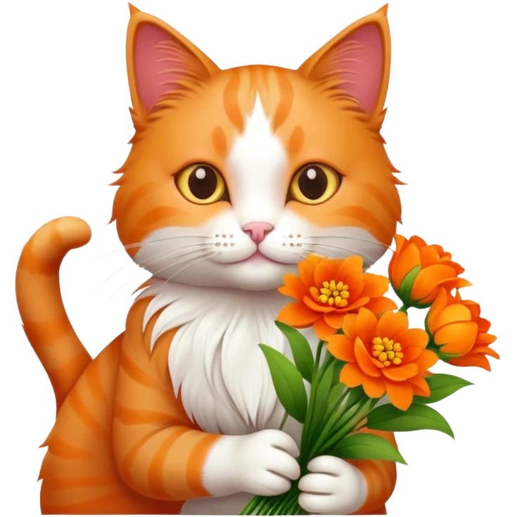 Cat take a flowers emoji