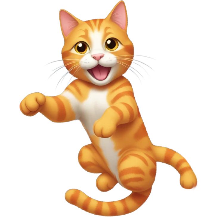 Orange cat playing with shoelaces emoji