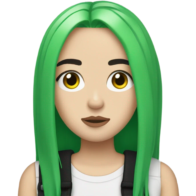 billie eilish green black hair emoji