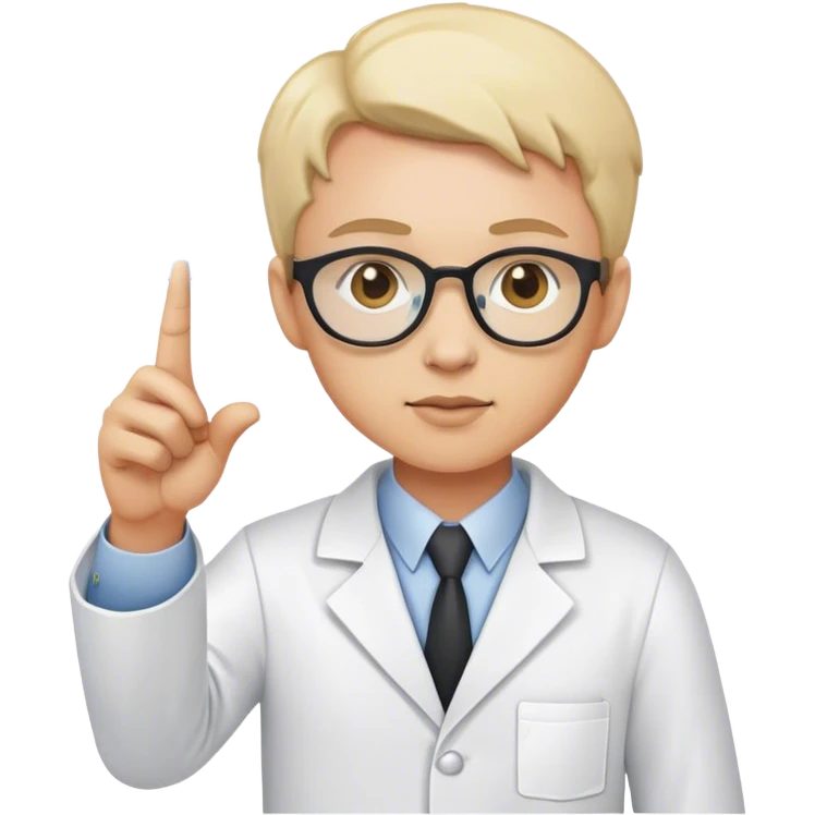 quiero como a un cientifica conocida señalando con un puntero  emoji