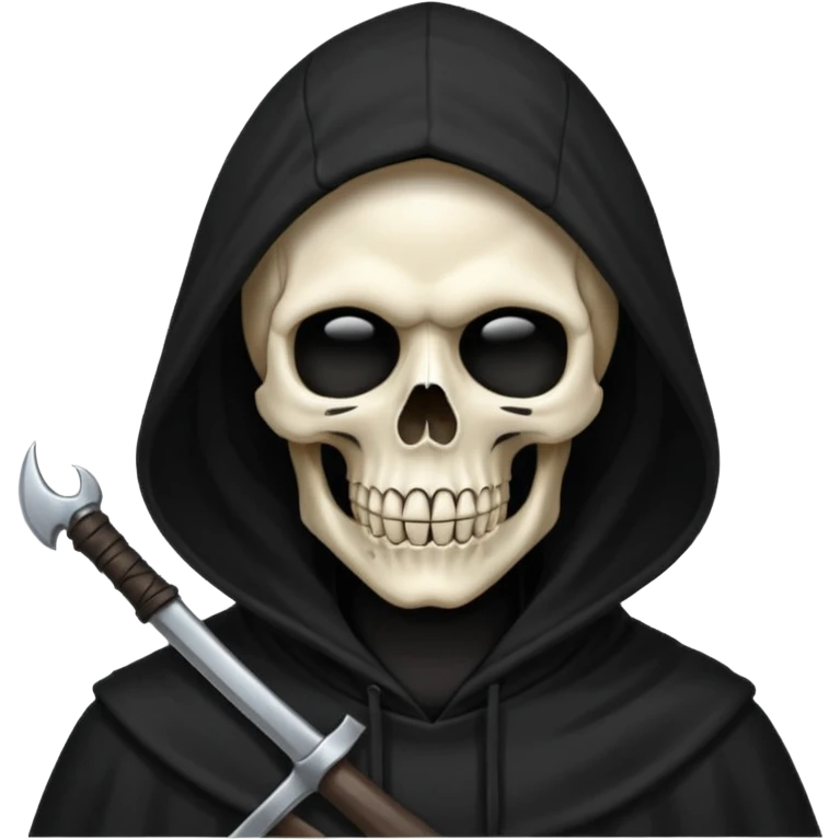 skull head, black hood, reaper emoji