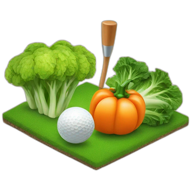 minigolf and vegetables emoji