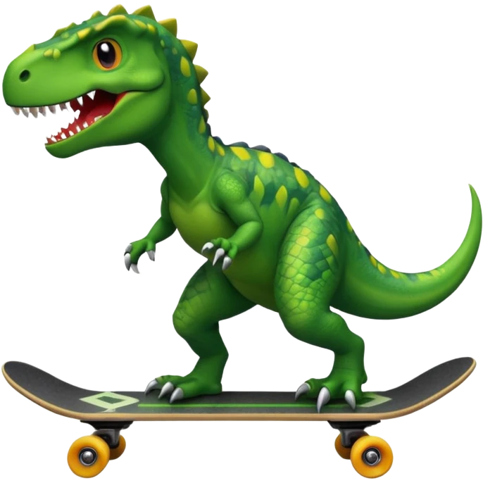 Dinosaur on a skateboard emoji