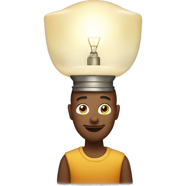 Adult with a lamp over his head emoji