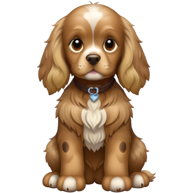 american cocker spaniel dark brown with darker blonde spots (on paws, chest)  emoji