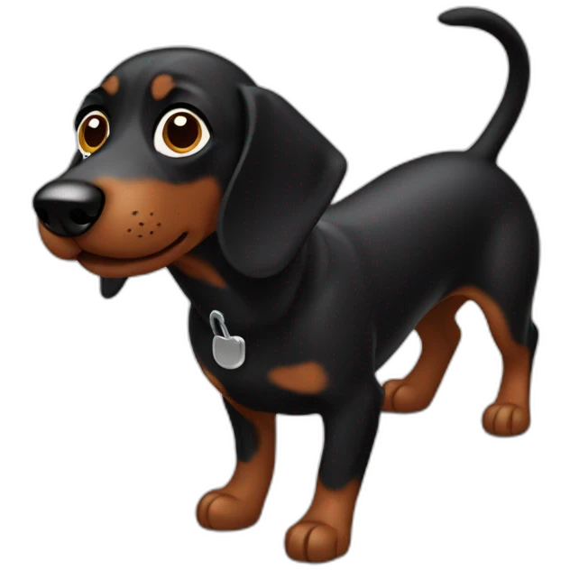 black sausage dog emoji