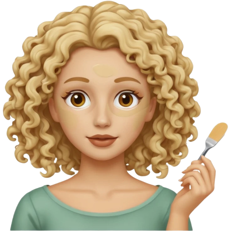 clay mask woman blond curly emoji