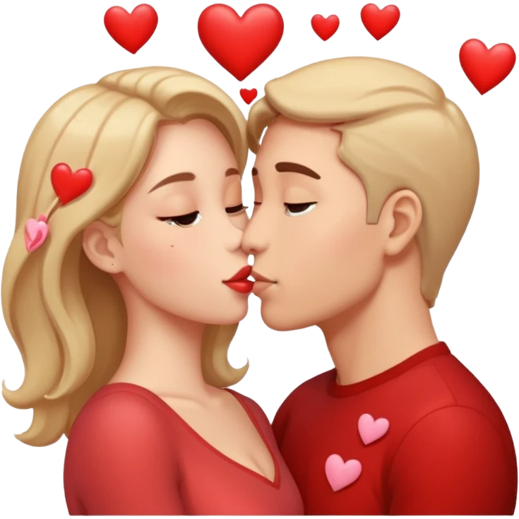 Loving couple kissing, Love, hearts. emoji