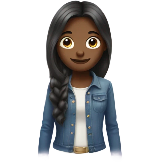 Long hair girl showing a cow emoji