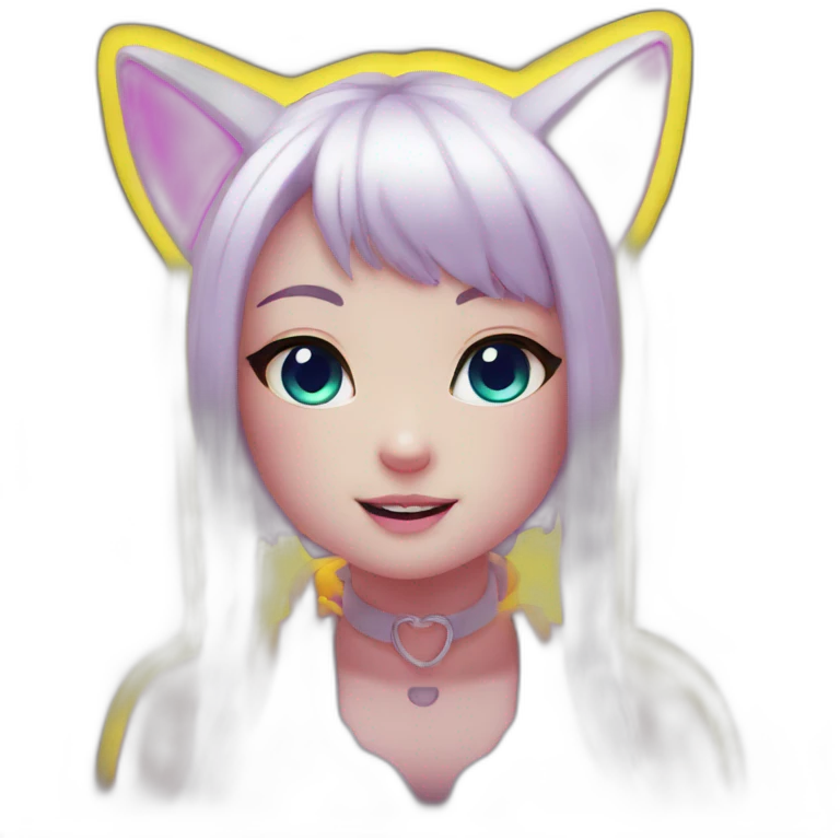 fluo Neko girl emoji
