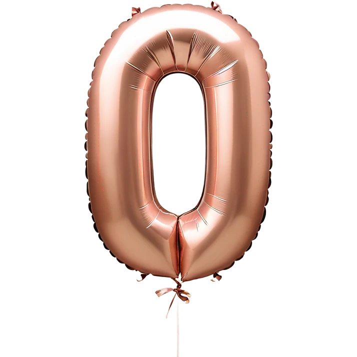 Rose gold number 0 balloon emoji