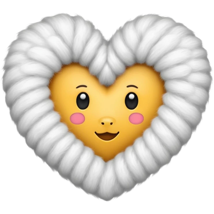 white fur heart, large locks of wool emoji