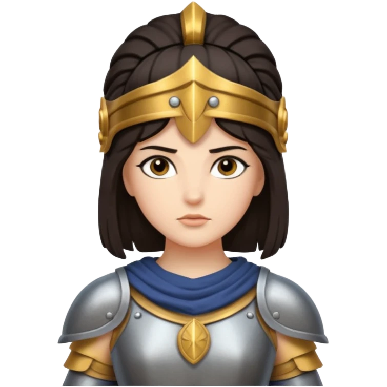 Athena the Greek goddess, dark haired, most important deities in Greek mythology, the daughter of Zeus, associated with: Strategic warfare Wisdom and intellect Craft, engineering, building, navigation Justice and good governance Protection of cities embodys rational, disciplined intelligence emoji