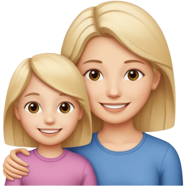 Children girl with mama same person emoji