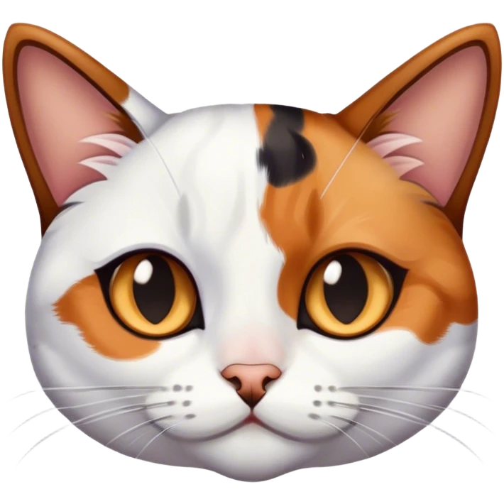 Kira calico white cat with brown black calico cat emoji