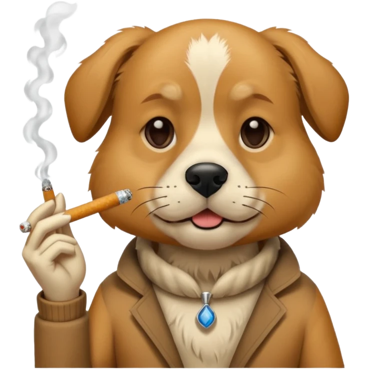 Dog smoking  emoji
