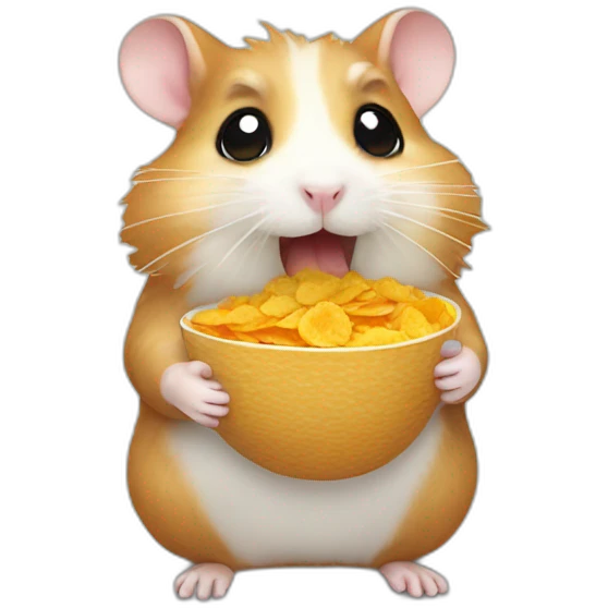 Hamster eating cornflakes emoji