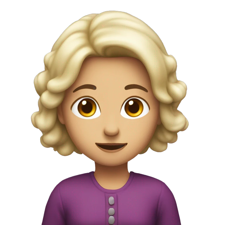 una ragazza che mangia una melanzana emoji