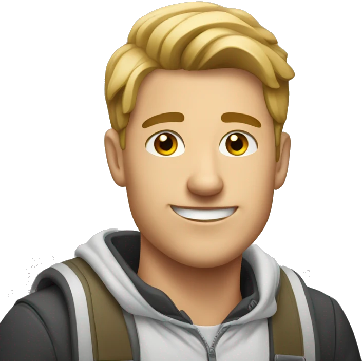 German male college student emoji