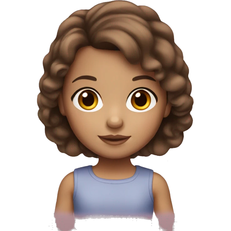 American girl with brown hair and brown eyes  emoji