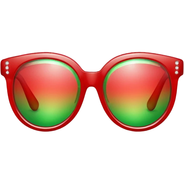 glitter red and green glasses emoji