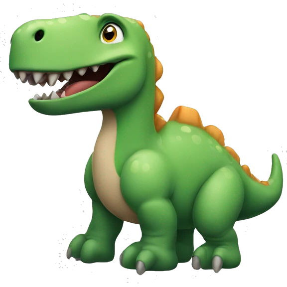 A dinosaur shhing a emoji