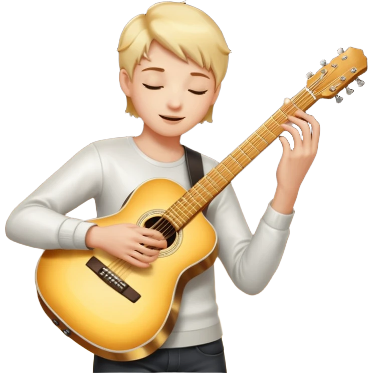 cinematic-realistic-guitar,-polished-metal,-warm-golden-reflections-dancing-along-its-surface,-soft-hands-carefully-positioned-over-the-keys,-glowing-with-an-elegant-and-airy-charm. emoji